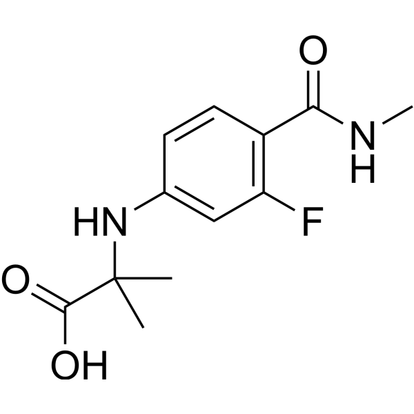 2-((3-Fluoro-4-(methylcarbamoyl)phenyl)amino)-2-methylpropanoic acid 1289942-66-0